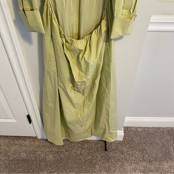 SIR. The Label Green Khaki Cotton Button Front Long Sleeve Maxi Dress Large NWT - Picture 7 of 15
